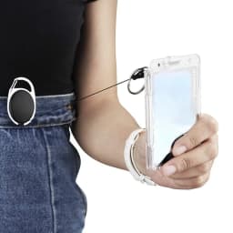 Thumb Card Case Transparent Plastic ID Tag Name Badge Holder Nurse Staff Work Card Cover Protector Bus Pass Card Sleeve