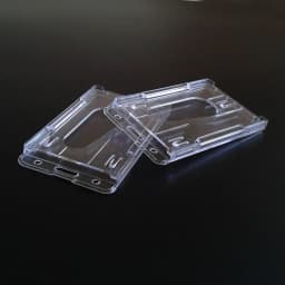 Thumb Card Case Transparent Plastic ID Tag Name Badge Holder Nurse Staff Work Card Cover Protector Bus Pass Card Sleeve