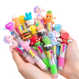 20Pcs/Lot Cute Cartoon 4 Color Mini Ballpoint Pen Kawaii Unicorn Flamingo Retractable Pen Stationery Gift School Office Supplies