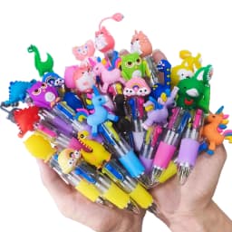 20Pcs/Lot Cute Cartoon 4 Color Mini Ballpoint Pen Kawaii Unicorn Flamingo Retractable Pen Stationery Gift School Office Supplies