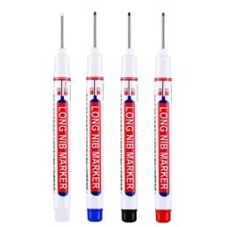 4Pcs White 20mm Deep Hole Long Nib Head Markers Set for Metal Perforating Pen Bathroom Woodworking Decoration Multi-Purpose