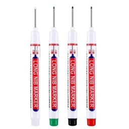 4Pcs White 20mm Deep Hole Long Nib Head Markers Set for Metal Perforating Pen Bathroom Woodworking Decoration Multi-Purpose