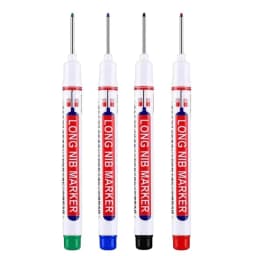 4Pcs White 20mm Deep Hole Long Nib Head Markers Set for Metal Perforating Pen Bathroom Woodworking Decoration Multi-Purpose