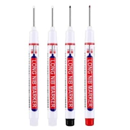 4Pcs White 20mm Deep Hole Long Nib Head Markers Set for Metal Perforating Pen Bathroom Woodworking Decoration Multi-Purpose