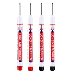4Pcs White 20mm Deep Hole Long Nib Head Markers Set for Metal Perforating Pen Bathroom Woodworking Decoration Multi-Purpose