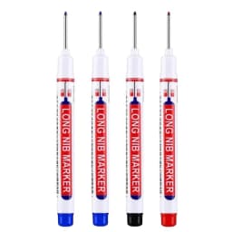 4Pcs White 20mm Deep Hole Long Nib Head Markers Set for Metal Perforating Pen Bathroom Woodworking Decoration Multi-Purpose