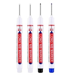 4Pcs White 20mm Deep Hole Long Nib Head Markers Set for Metal Perforating Pen Bathroom Woodworking Decoration Multi-Purpose