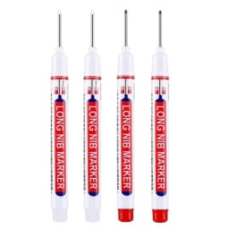 4Pcs White 20mm Deep Hole Long Nib Head Markers Set for Metal Perforating Pen Bathroom Woodworking Decoration Multi-Purpose