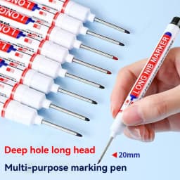 4Pcs White 20mm Deep Hole Long Nib Head Markers Set for Metal Perforating Pen Bathroom Woodworking Decoration Multi-Purpose