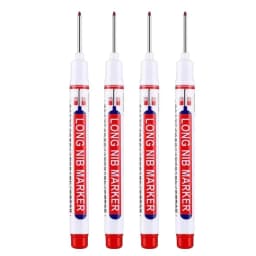 4Pcs White 20mm Deep Hole Long Nib Head Markers Set for Metal Perforating Pen Bathroom Woodworking Decoration Multi-Purpose