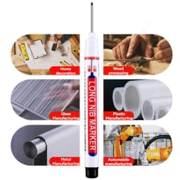 4Pcs White 20mm Deep Hole Long Nib Head Markers Set for Metal Perforating Pen Bathroom Woodworking Decoration Multi-Purpose