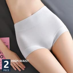 2Pcs/Set High Waist Underwear Women Cotton Panties Breathable Body Slimming Lady Briefs Seamless Soft Underpants Female Lingerie