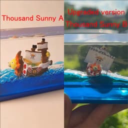 One Piece Floating Drift Bottle 3D Ship Go Merry Thousand Sunny Fluid Boat In Bottle Home Desktop Decor Anime Collection Adult