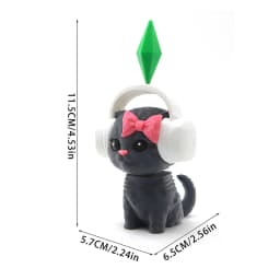 Cute Sims Cat Dancing Cat Car Ornament The Sims Kitten Mini Earphone Cat Model Dashboard Decor For Car Interior & Desk Gift
