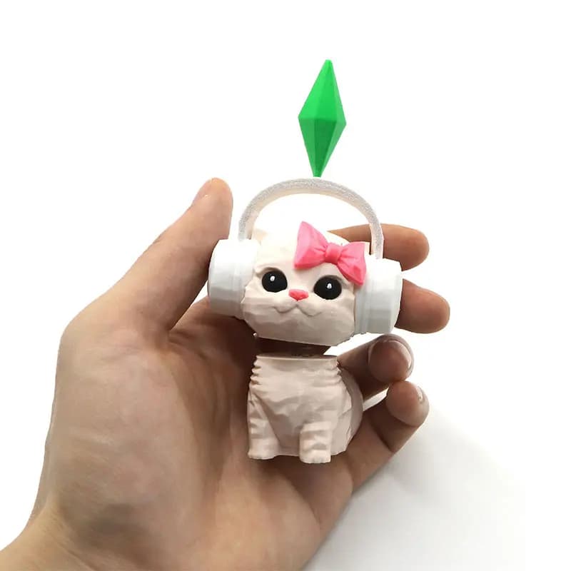Cute Sims Cat Dancing Cat Car Ornament The Sims Kitten Mini Earphone Cat Model Dashboard Decor For Car Interior & Desk Gift