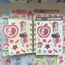 1/9PCS Korean Sweet Cool Girl Stickers Cute Cartoon Anime Girl Stickers Journal Diary Notebook Scrapbook Diy Decorative Stickers