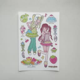 1/9PCS Korean Sweet Cool Girl Stickers Cute Cartoon Anime Girl Stickers Journal Diary Notebook Scrapbook Diy Decorative Stickers