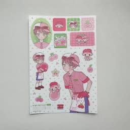 1/9PCS Korean Sweet Cool Girl Stickers Cute Cartoon Anime Girl Stickers Journal Diary Notebook Scrapbook Diy Decorative Stickers
