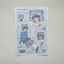 1/9PCS Korean Sweet Cool Girl Stickers Cute Cartoon Anime Girl Stickers Journal Diary Notebook Scrapbook Diy Decorative Stickers