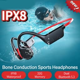 Real X7/X8 Wireless Bone Conduction Headset Headphone IPX8 Bluetooth 5.3 For Swimming Waterproof Exercise Fitness 2026