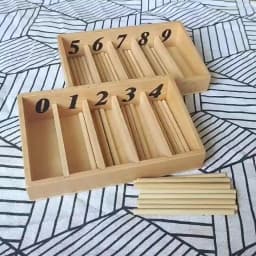 Family Version Montessori Math Toy Spindle Box With 45 Spindles Smaill Size Spindle Rod Toys Early Educational Kindergarten Gift