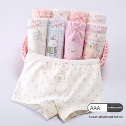 4Pcs Children's Panties Girls Pure Cotton Boxer Kids Cartoon Soft Pretty Washable Child Briefs Underwear 3-10 Year Old