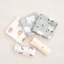Kangobaby #My Soft Life# 60x60 All Season Multifunctional Baby Bib 5pcs Pack Newborn Brup Cloth Set