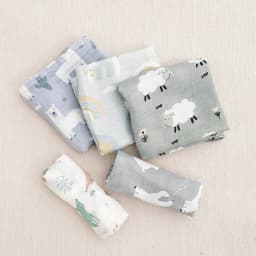 Kangobaby #My Soft Life# 60x60 All Season Multifunctional Baby Bib 5pcs Pack Newborn Brup Cloth Set
