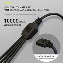 COOLMOON ARGB SYNC Splitter 5V 3 Pin 1 to 2/3/4 30CM Mainboard ARGB Extension Cable with Protective Cap for Computer Chassis