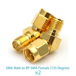 2PCS SMA to SMA Adapter SMA Male Female to Male Female RP SMA Straight 3 Way Right Angle 90 135 Degree RF Connector for Antenna