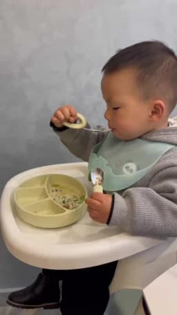 New Training Easy to Grip Short Handle Baby Stainless Steel Fork Spoon Set with Silicone Tips for Toddlers Learning Molars
