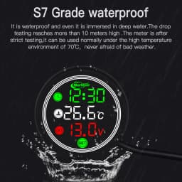 Motorcycle Painel Digital Moto Universal Temperature Clock Mini Full Screen Thermometer 4 in 1 Touch Screen Meter