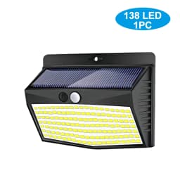 138 LED Solar Light Outdoor Solar Wall Lamp Human Body Sensor 3 Mode Waterproof Garden Decor Street Lights Sunlight Powered