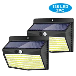 138 LED Solar Light Outdoor Solar Wall Lamp Human Body Sensor 3 Mode Waterproof Garden Decor Street Lights Sunlight Powered