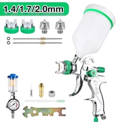 Professional HVLP Spray Gun 1.4/1.7/2.0/2.5mm Steel Nozzle Gravity Spray Gun DIY Spray Paint Kit Home Car Paint Spray Gun Tools