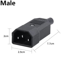 IEC320 10A 250V Black Male female docking Plug Connector Rewireable C13 C14 Plug Rewirable Power Konektor 3 Pin AC Socket