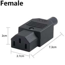 IEC320 10A 250V Black Male female docking Plug Connector Rewireable C13 C14 Plug Rewirable Power Konektor 3 Pin AC Socket