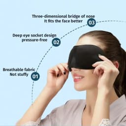 1/2/3 Pcs Sleeping Mask Cover Slaapmasker Blockout Eye Comfort Blindfold Concave Light with Women Men Aid Eye Travel