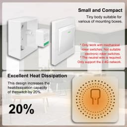 ZigBee Smart Mini Smart Light Switch 1/2CH Breaker Relay 16A 2 Way Control Smart Life APP Voice Control For Tuya Alexa Google
