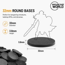 Plastic 32mm Round Bases For Warhammer Miniatures And Boardgame