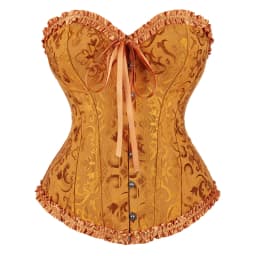 Silver Gold Corsets for Women Steampunk Gothic Corset Bustier with Zipper Plus Size Vintage Style Corset Top Burlesque Lingerie
