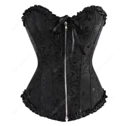 Silver Gold Corsets for Women Steampunk Gothic Corset Bustier with Zipper Plus Size Vintage Style Corset Top Burlesque Lingerie