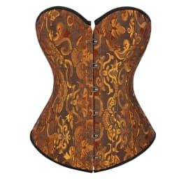 Silver Gold Corsets for Women Steampunk Gothic Corset Bustier with Zipper Plus Size Vintage Style Corset Top Burlesque Lingerie
