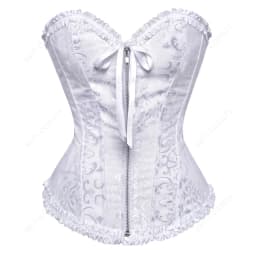 Silver Gold Corsets for Women Steampunk Gothic Corset Bustier with Zipper Plus Size Vintage Style Corset Top Burlesque Lingerie