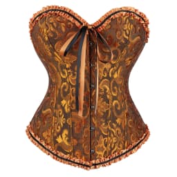 Silver Gold Corsets for Women Steampunk Gothic Corset Bustier with Zipper Plus Size Vintage Style Corset Top Burlesque Lingerie