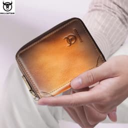 BULLCAPTAIN Genuine Card Bag Men's Casual Business Credit Card Holder Multifunctional RFID Anti-Theft 11 Card Slots Coin Purse