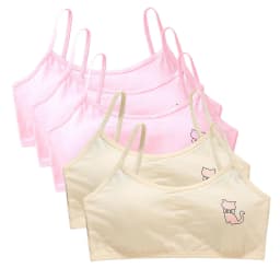 5PCS/Lot Teeange Girls Small Training Bras Purbery School Girl Sports Bra Children Detachable Chest Pad Underwear Kids Tube Tops