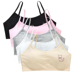 5PCS/Lot Teeange Girls Small Training Bras Purbery School Girl Sports Bra Children Detachable Chest Pad Underwear Kids Tube Tops