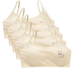 5PCS/Lot Teeange Girls Small Training Bras Purbery School Girl Sports Bra Children Detachable Chest Pad Underwear Kids Tube Tops