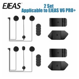 EJEAS V6 PRO+ Motorcycle Helmet Headset Earphone Microphone Speaker Type-C with New Style Mounting Clip Double-Sided Tape Gift